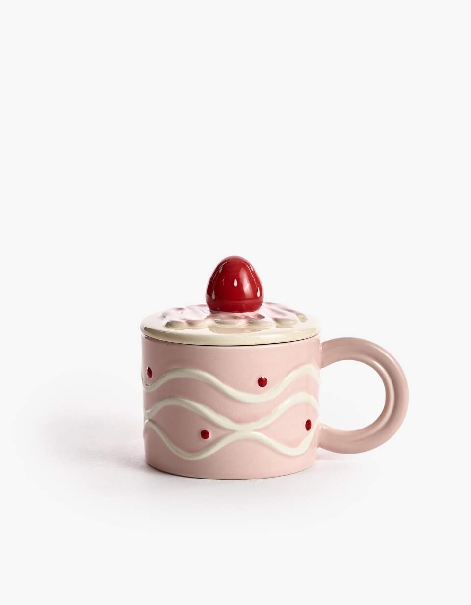 Детская кружка из майолики с крышкой