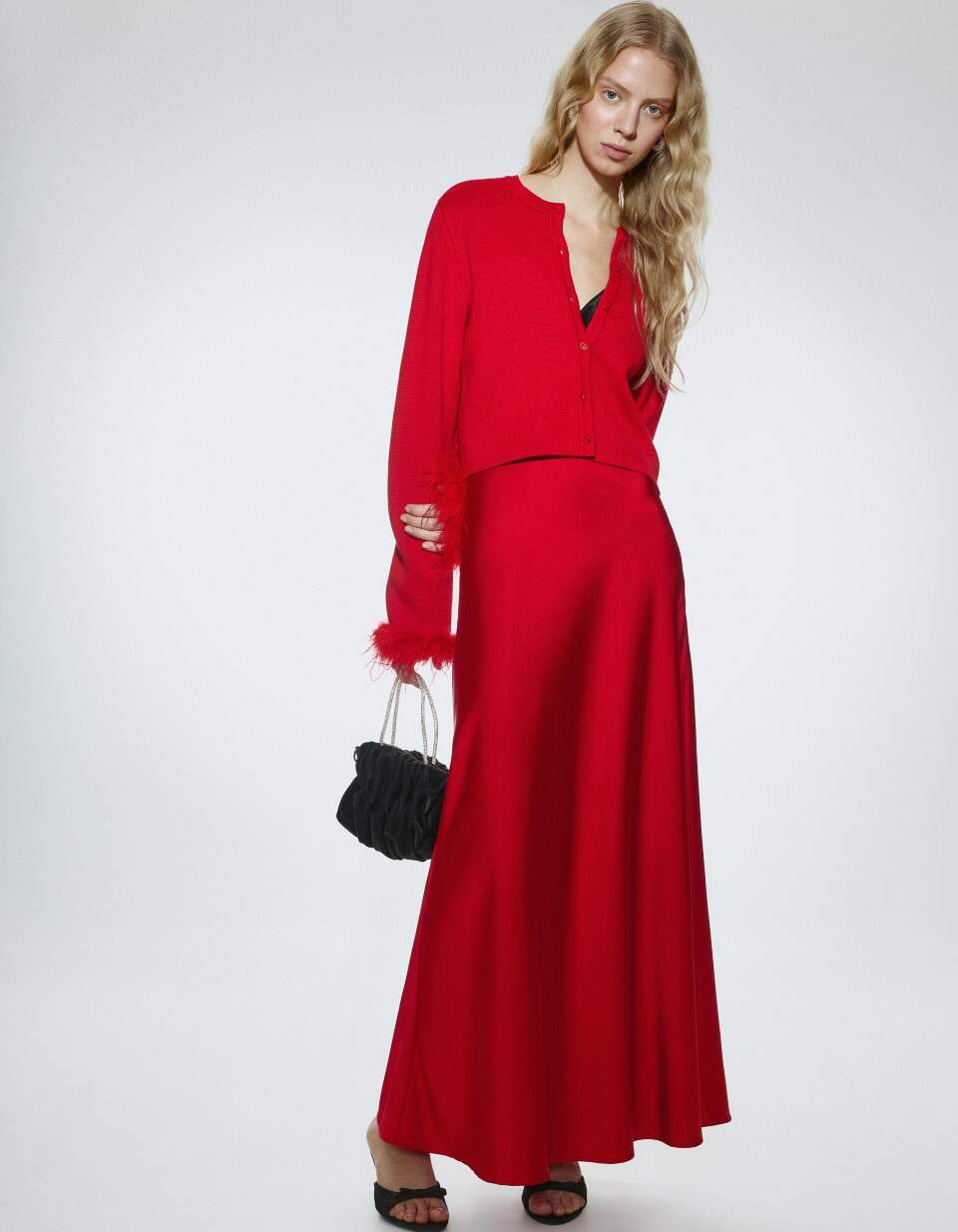 Сатиновая юбка макси