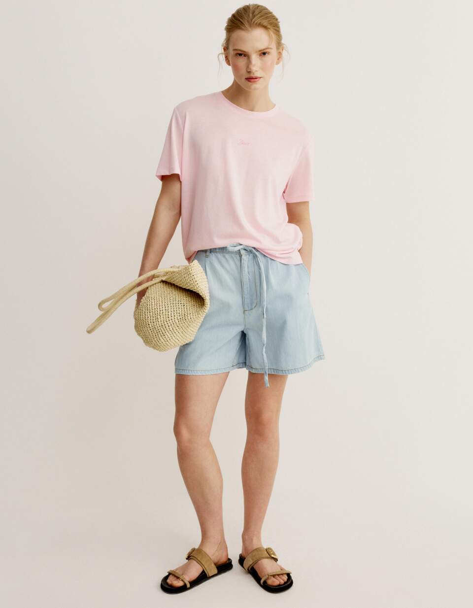 Джинсовые шорты из смесового лиоцелла