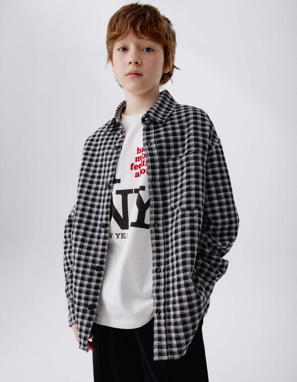 Рубашка в клетку оверсайз для мальчиков