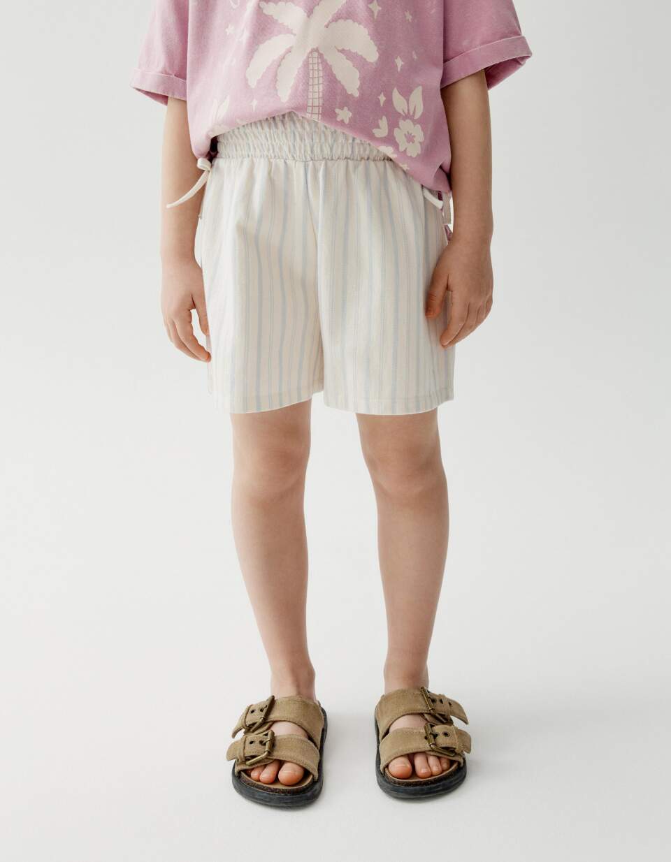 Шорты из хлопка в полоску для девочек