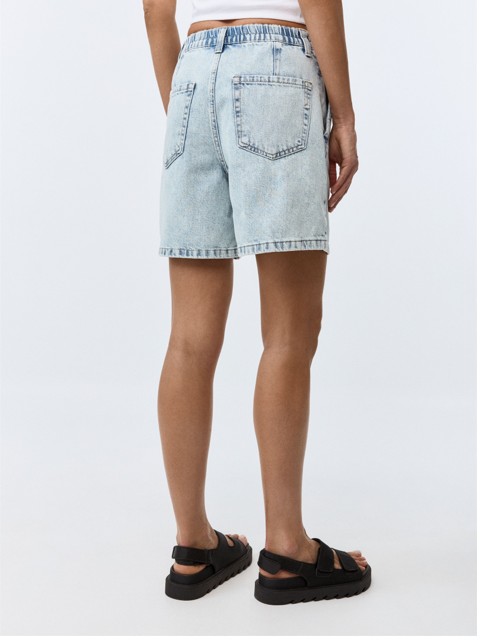 Джинсовые шорты baggy на резинке, фото - 5