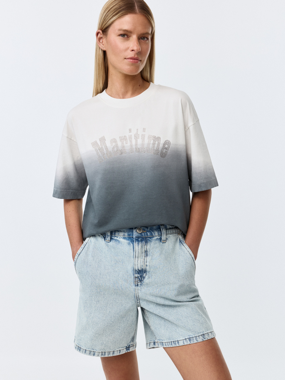 Джинсовые шорты baggy на резинке, фото - 6