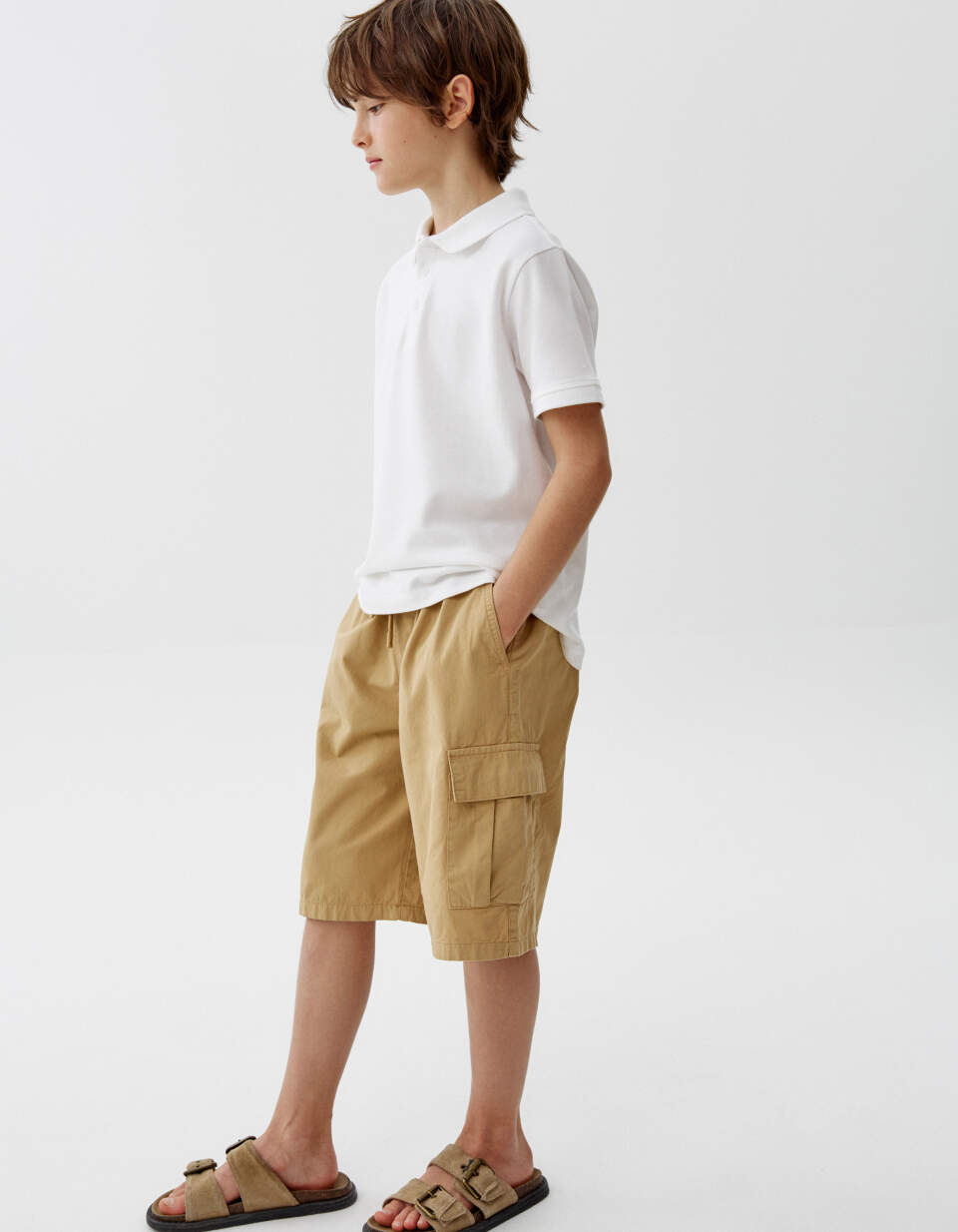 Шорты-карго с объемными карманами для мальчиков