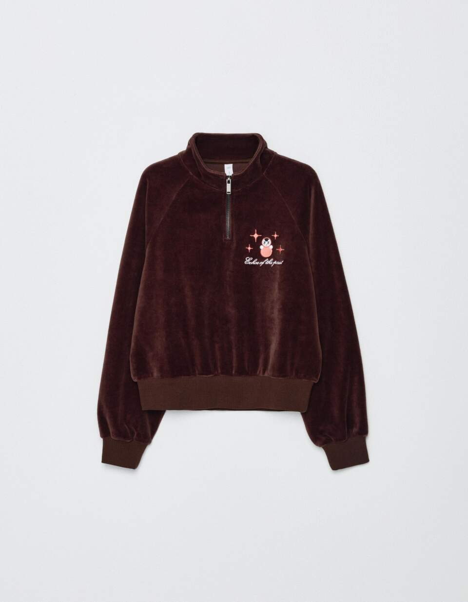 Свитшот с воротником на молнии для девочек