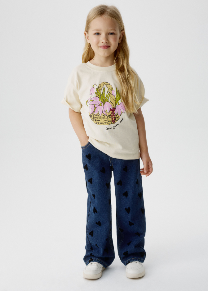 Утепленные джинсы WIDE LEG для девочек