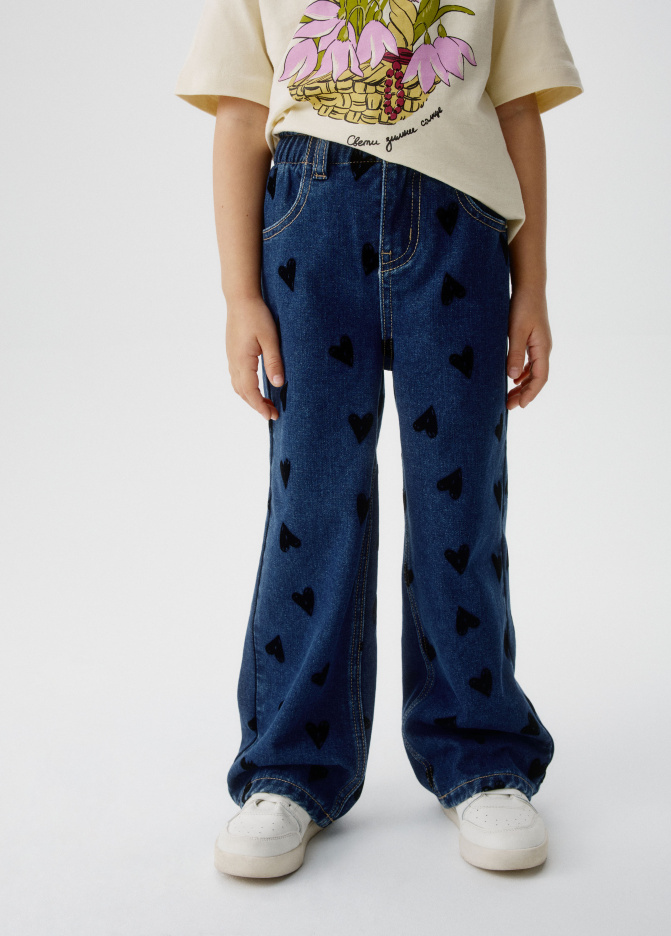 Утепленные джинсы WIDE LEG для девочек