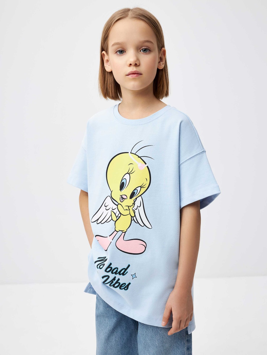 bad parenting девочки 10 лет в трусиках Футболка с принтом tweety для девочек цвет: голубой, артикул: 3801050279 – купить в интернет-магазине SELA