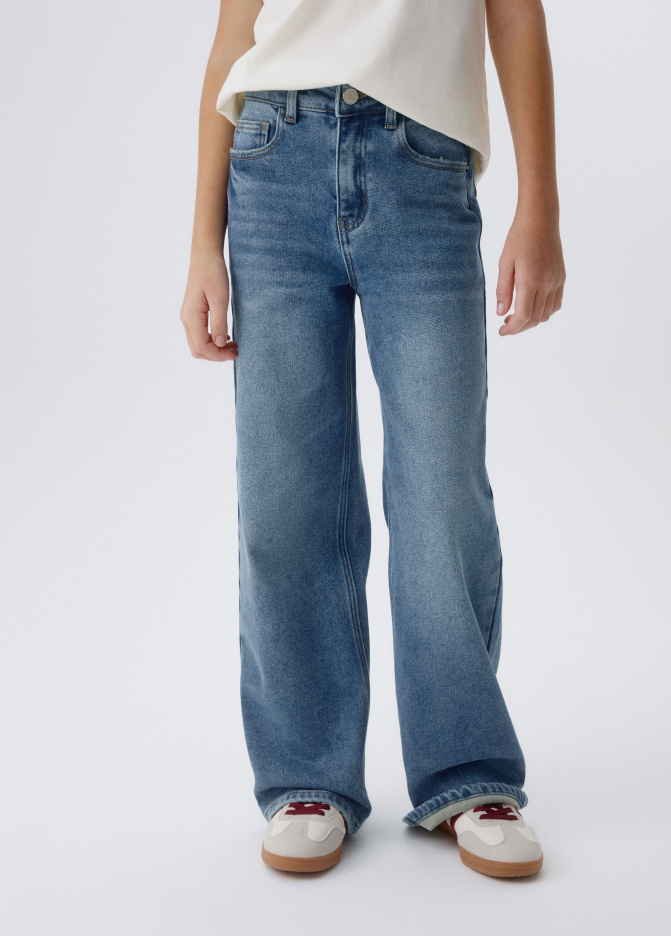 Утепленные джинсы WIDE LEG для девочек