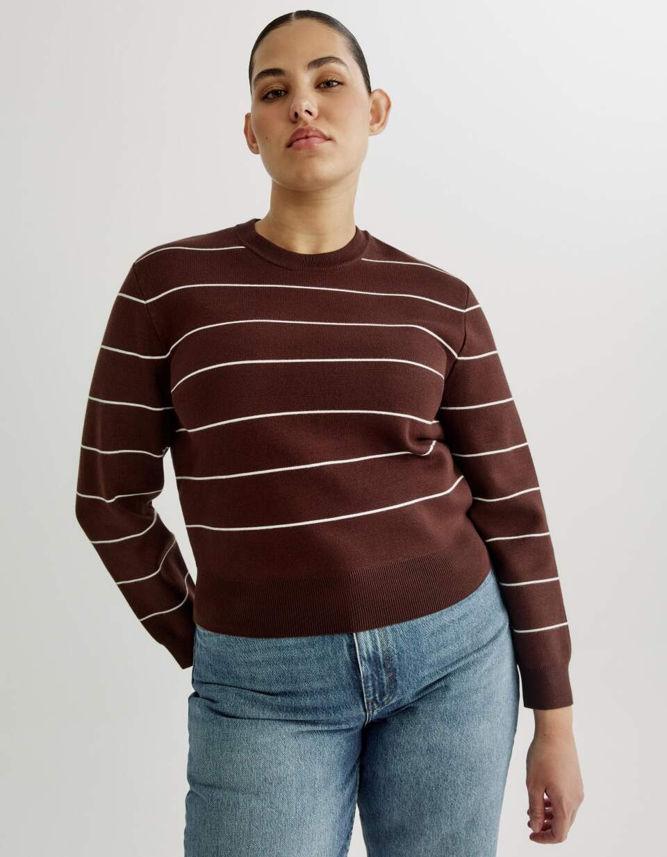 Укороченный вязаный джемпер из смесовой вискозы