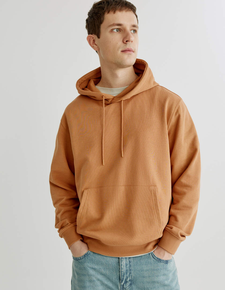 Худи прямого кроя из футера