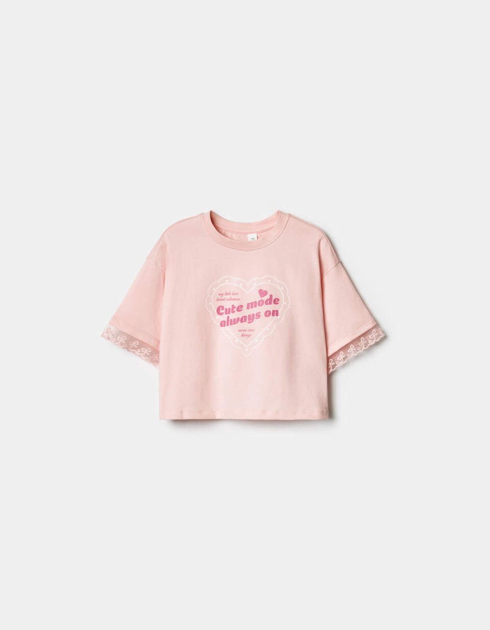 Футболка с кружевными оборками на рукавах для девочек