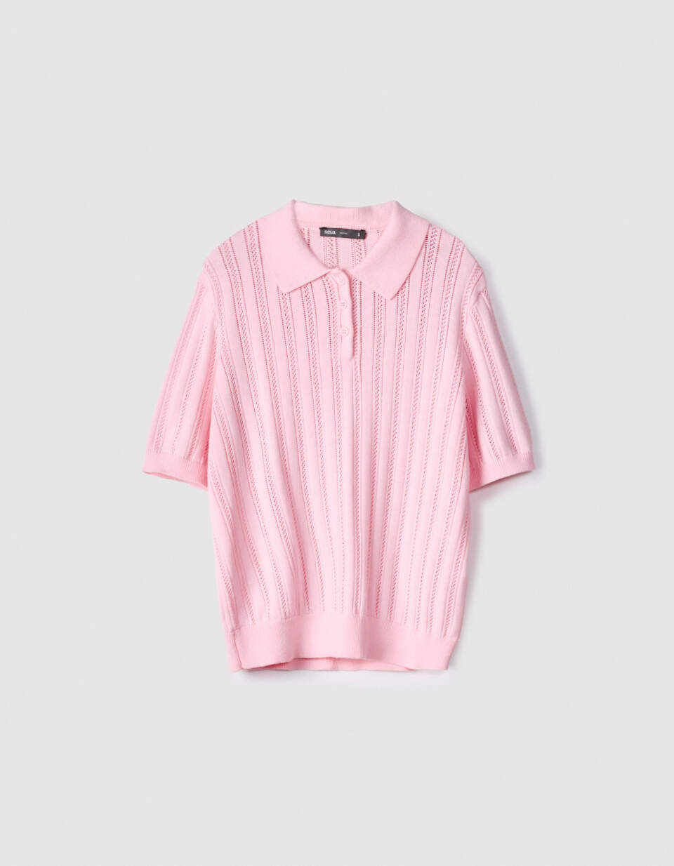 Вязаное поло фактурной вязки