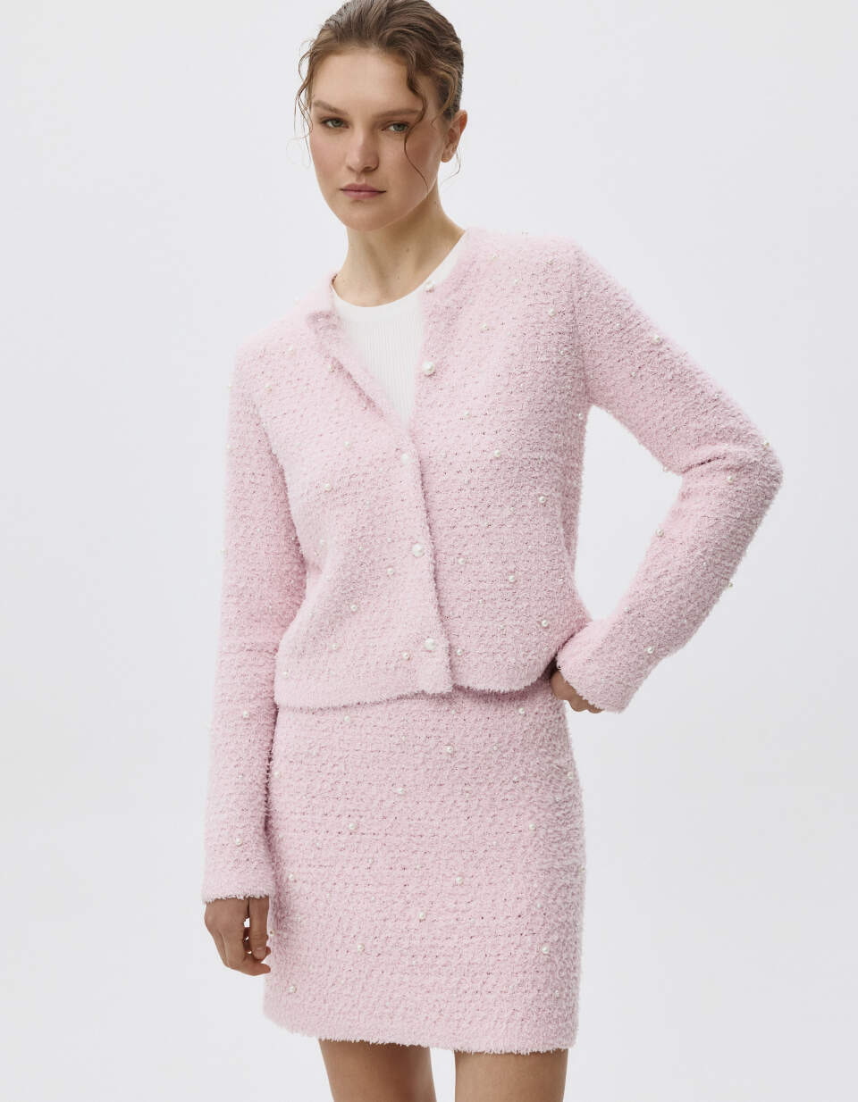 Кардиган с декором из бусин