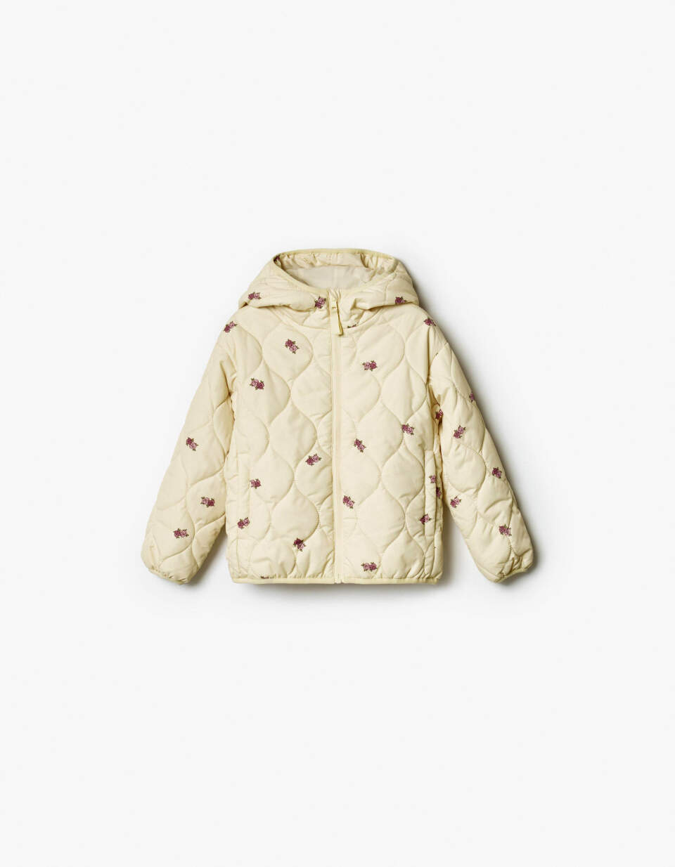 Базовая стеганая куртка из нейлона с принтом для девочек