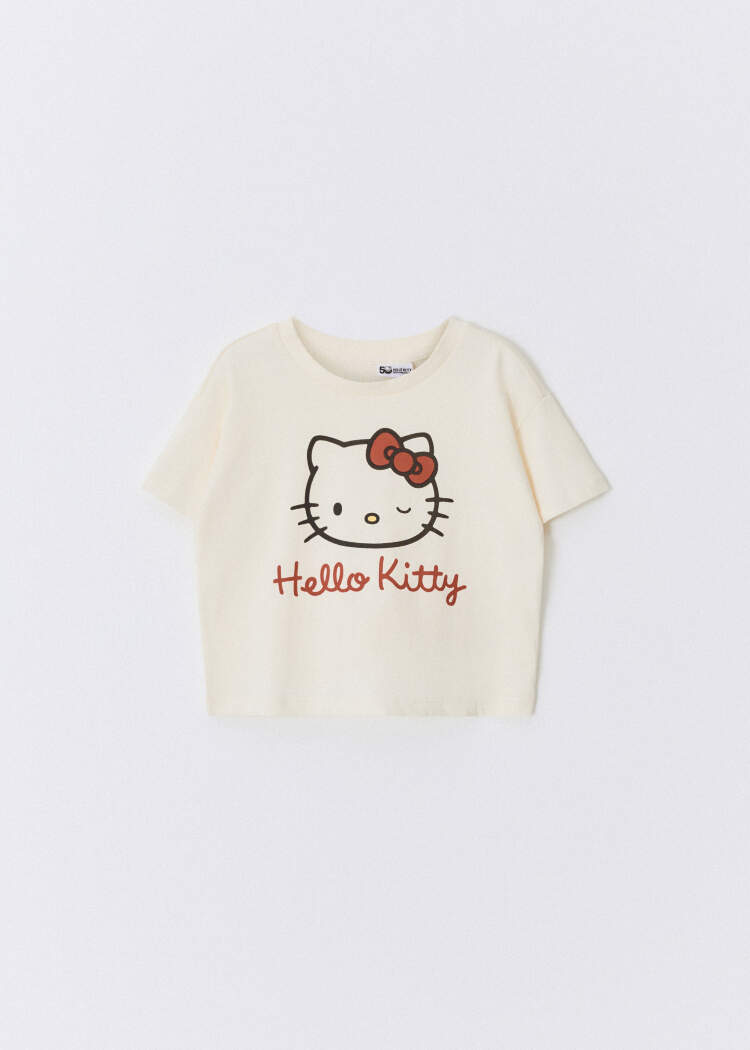 Пижамная футболка с принтом Hello Kitty для девочек 