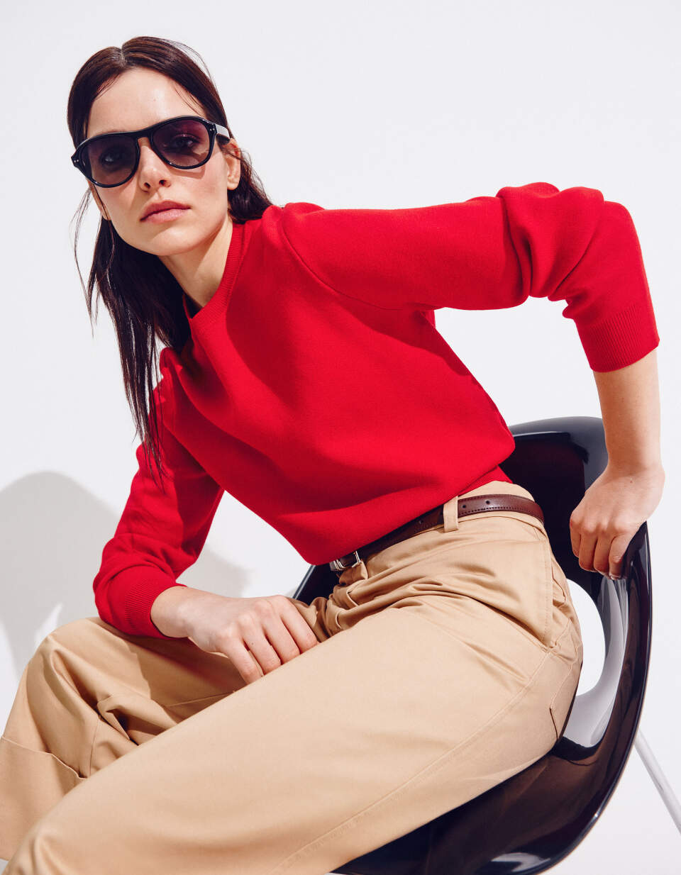 Укороченный вязаный джемпер из смесовой вискозы