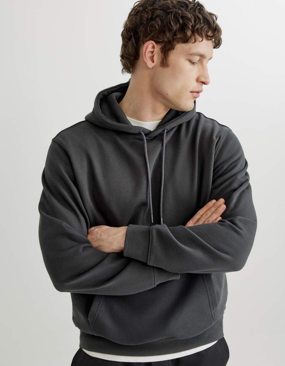 Худи прямого кроя из футера