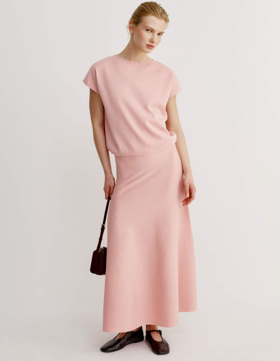 Вязаная юбка макси из смесового лиоцелла премиум качества