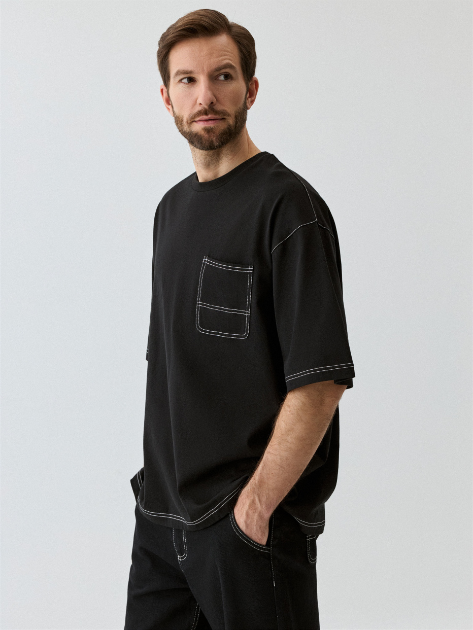 Футболка OVERSIZE FIT с накладным карманом, фото - 4