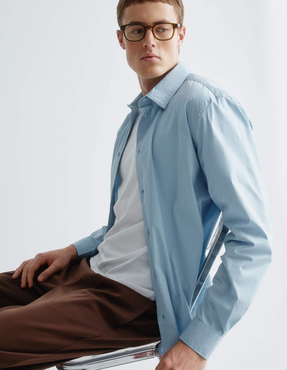 Приталенная рубашка из поплина
