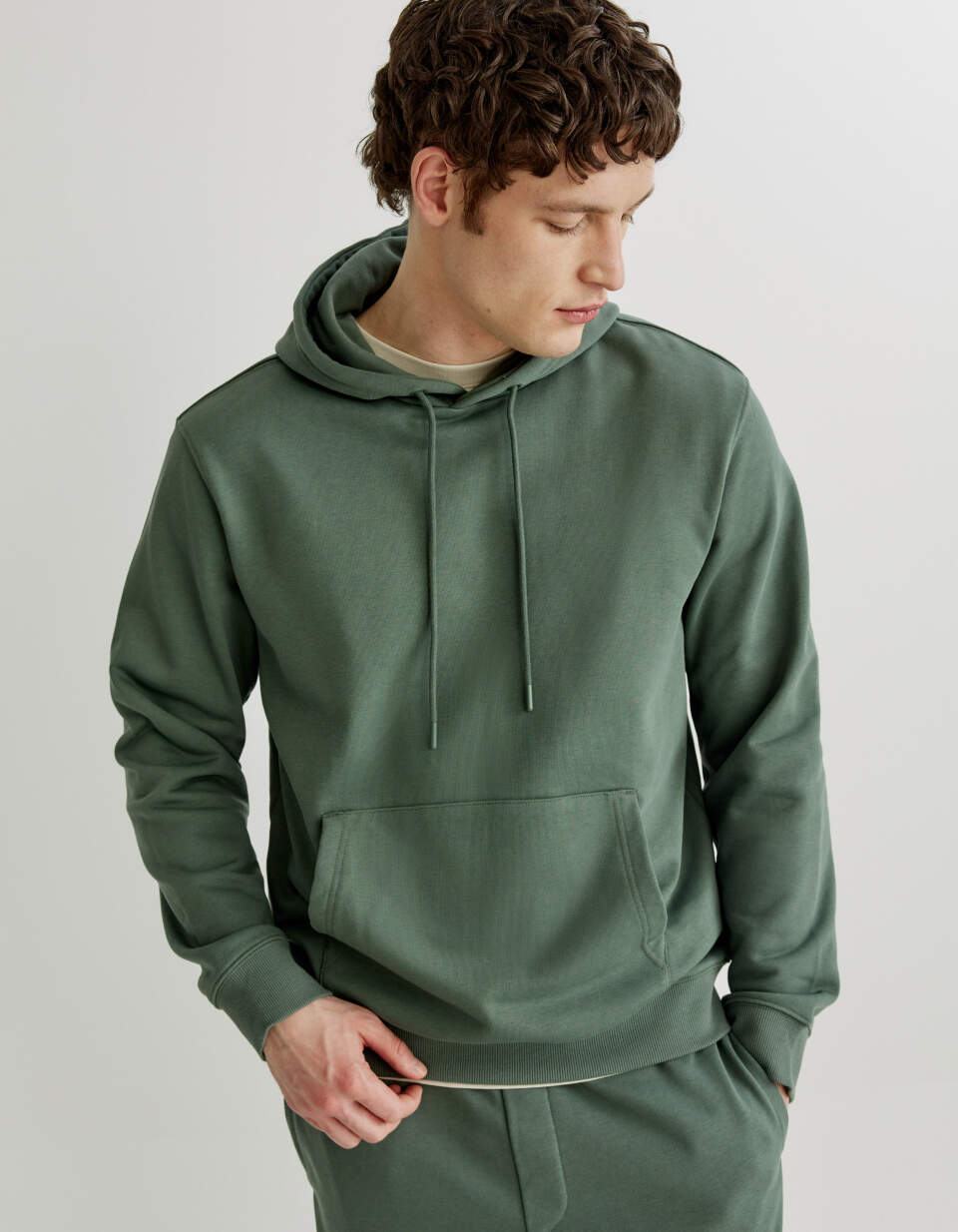 Худи прямого кроя из футера