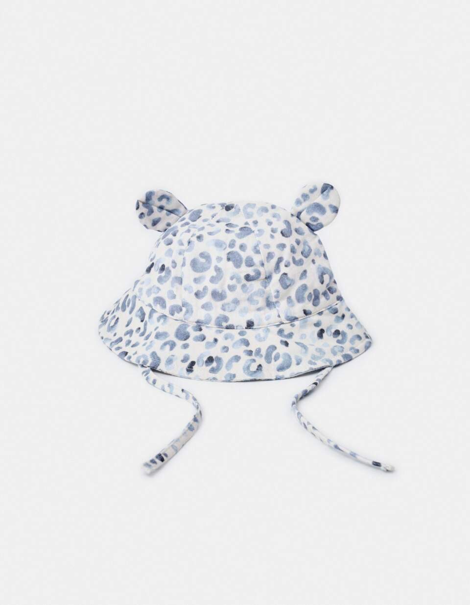 Леопардовая панама с ушками и завязками для малышей
