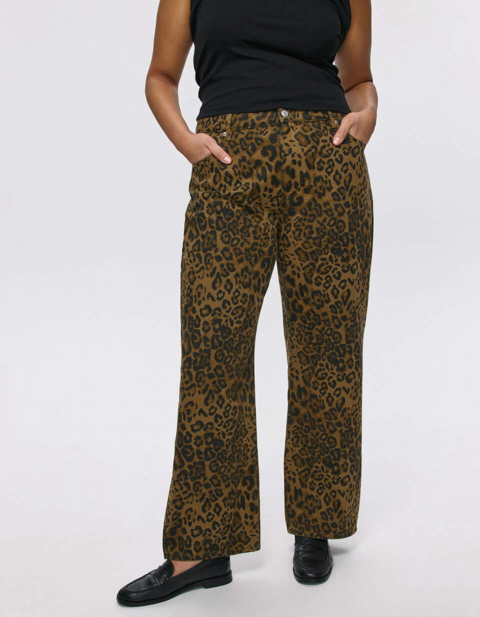 Леопардовые джинсы Straight Fit
