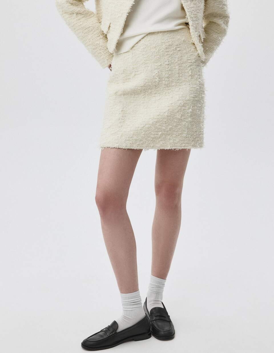 Твидовая юбка мини с содержанием шерсти