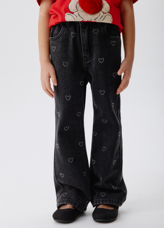 Джинсы Bootcut со стразами для девочек