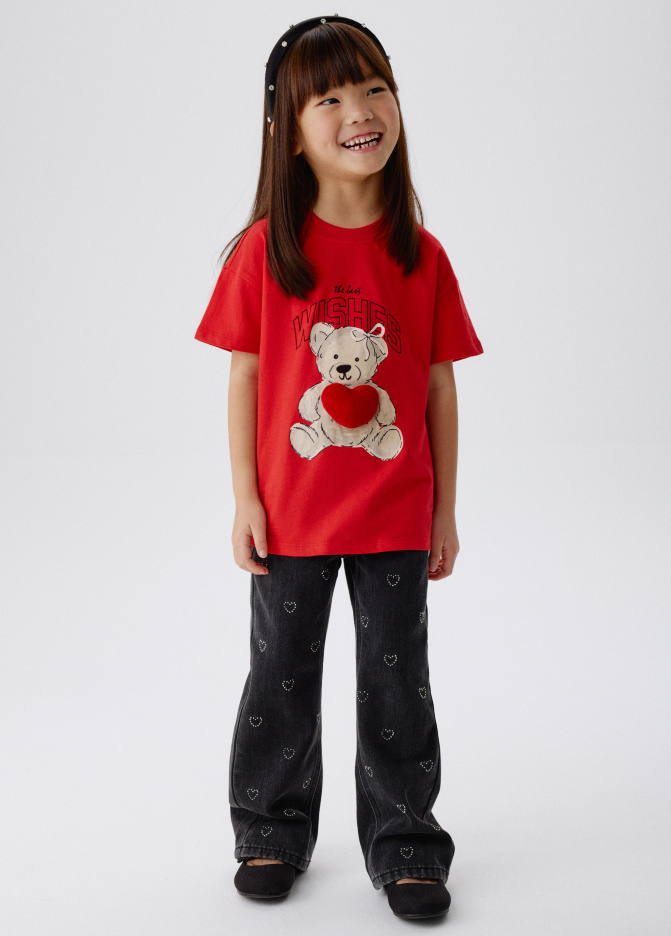 Джинсы Bootcut со стразами для девочек