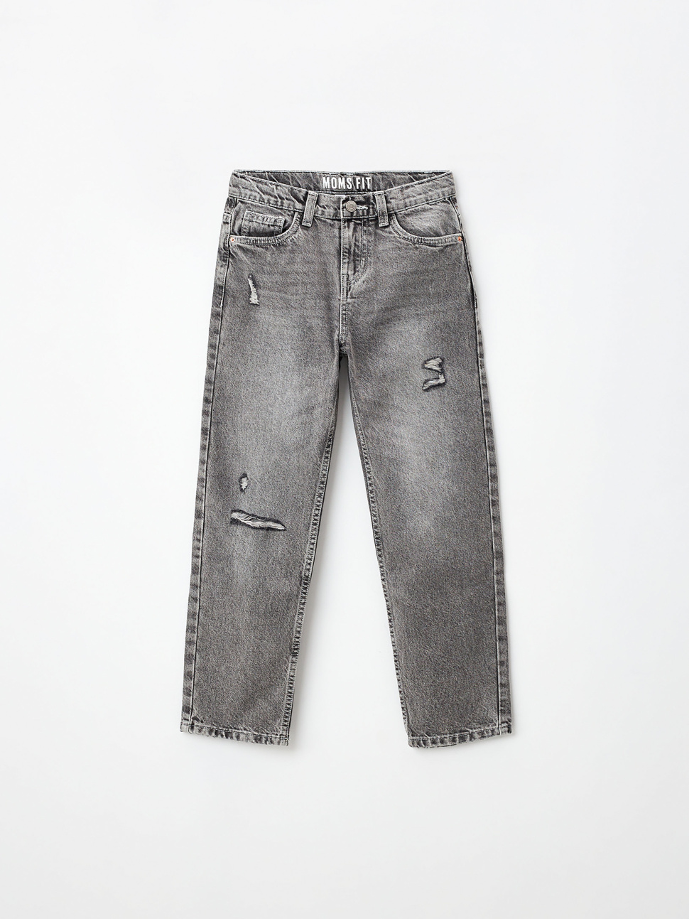 Джинсы mom fit для девочек цвет: светло-серый, артикул: 3808051405 – купить  в интернет-магазине SELA