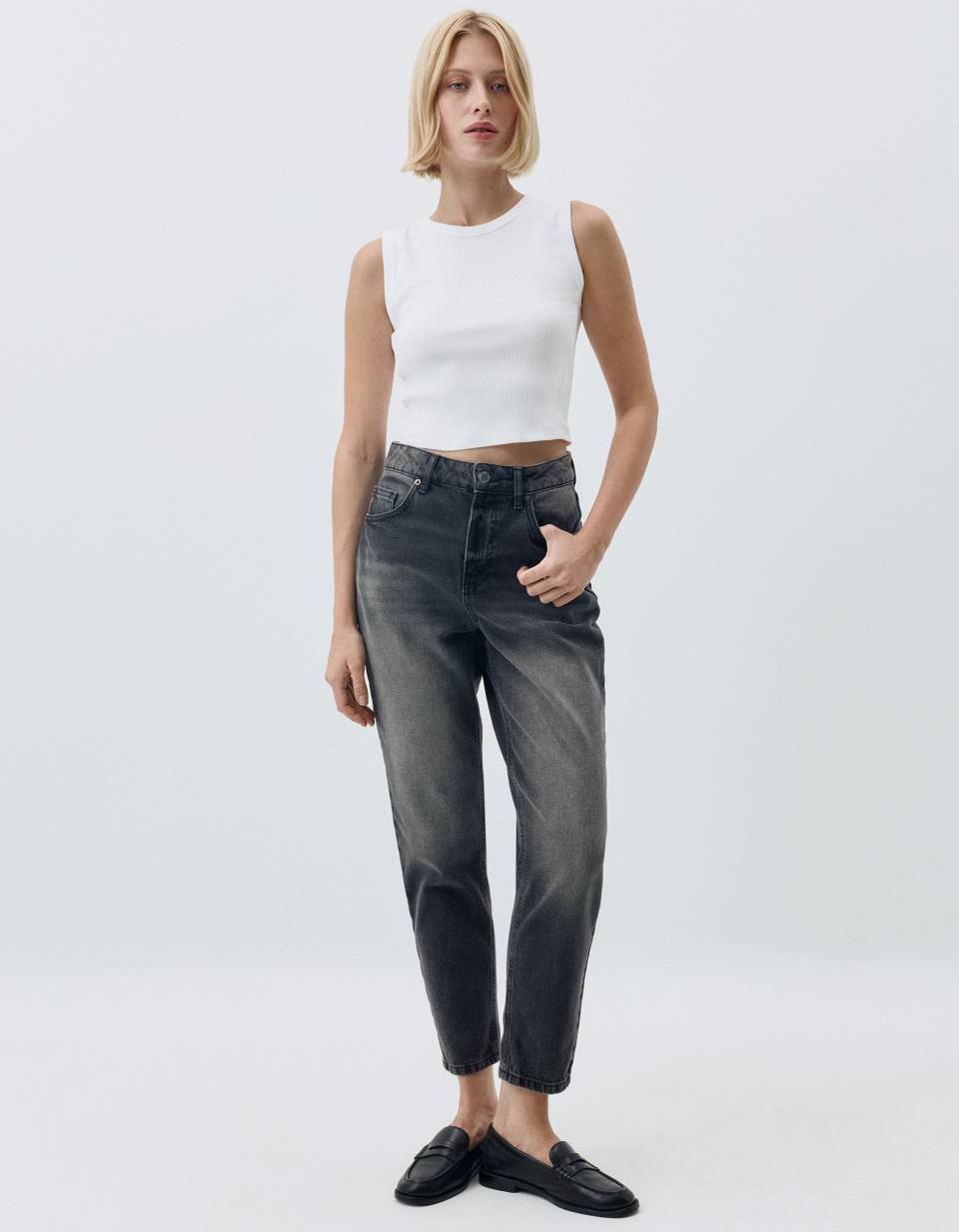 Джинсы Straight Fit с подворотами