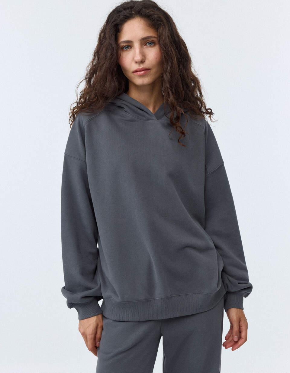 Трикотажное худи оверсайз