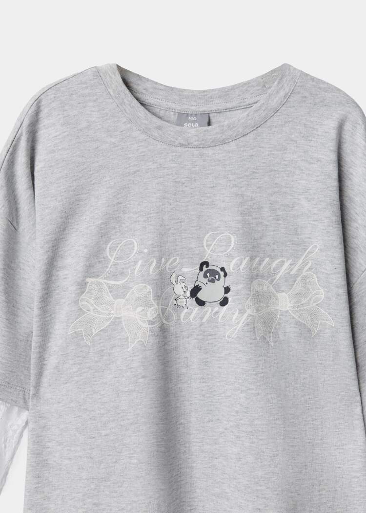 Лонгслив с кружевными рукавами для девочек из коллекции SELA × Союзмультфильм 
