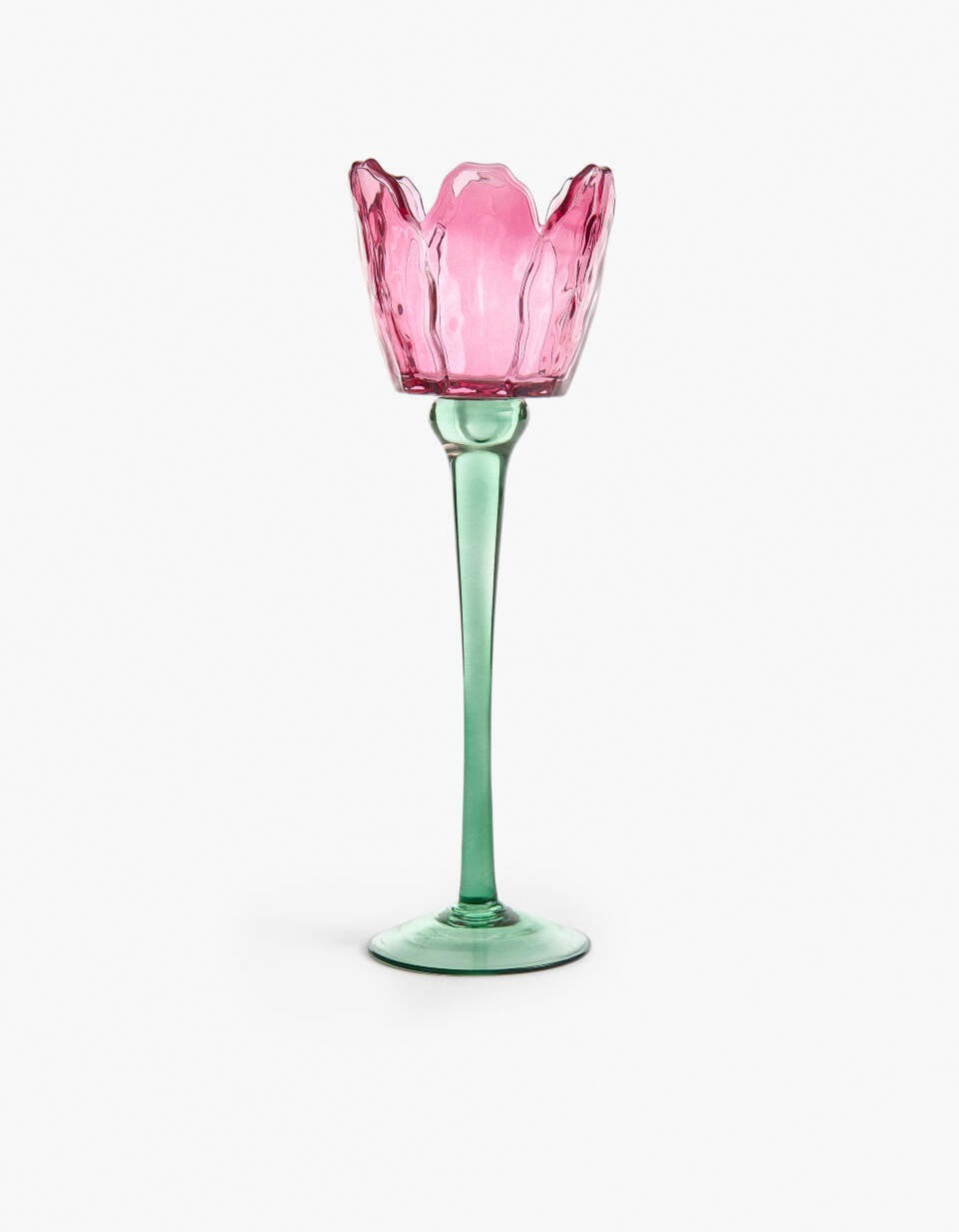 Фигурный подсвечник из стекла