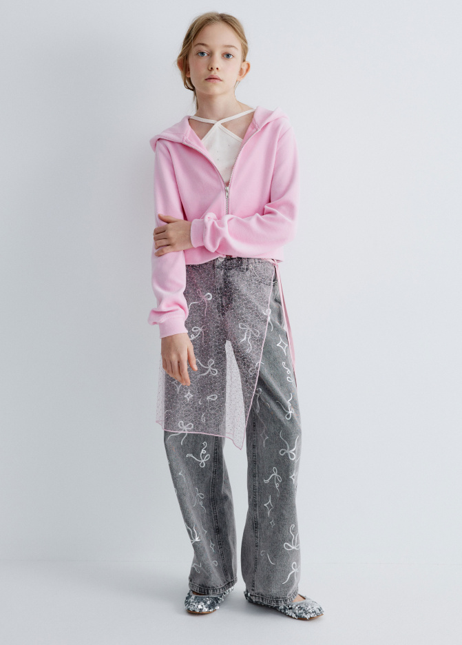 Джинсы WIDE LEG с бантиками для девочек