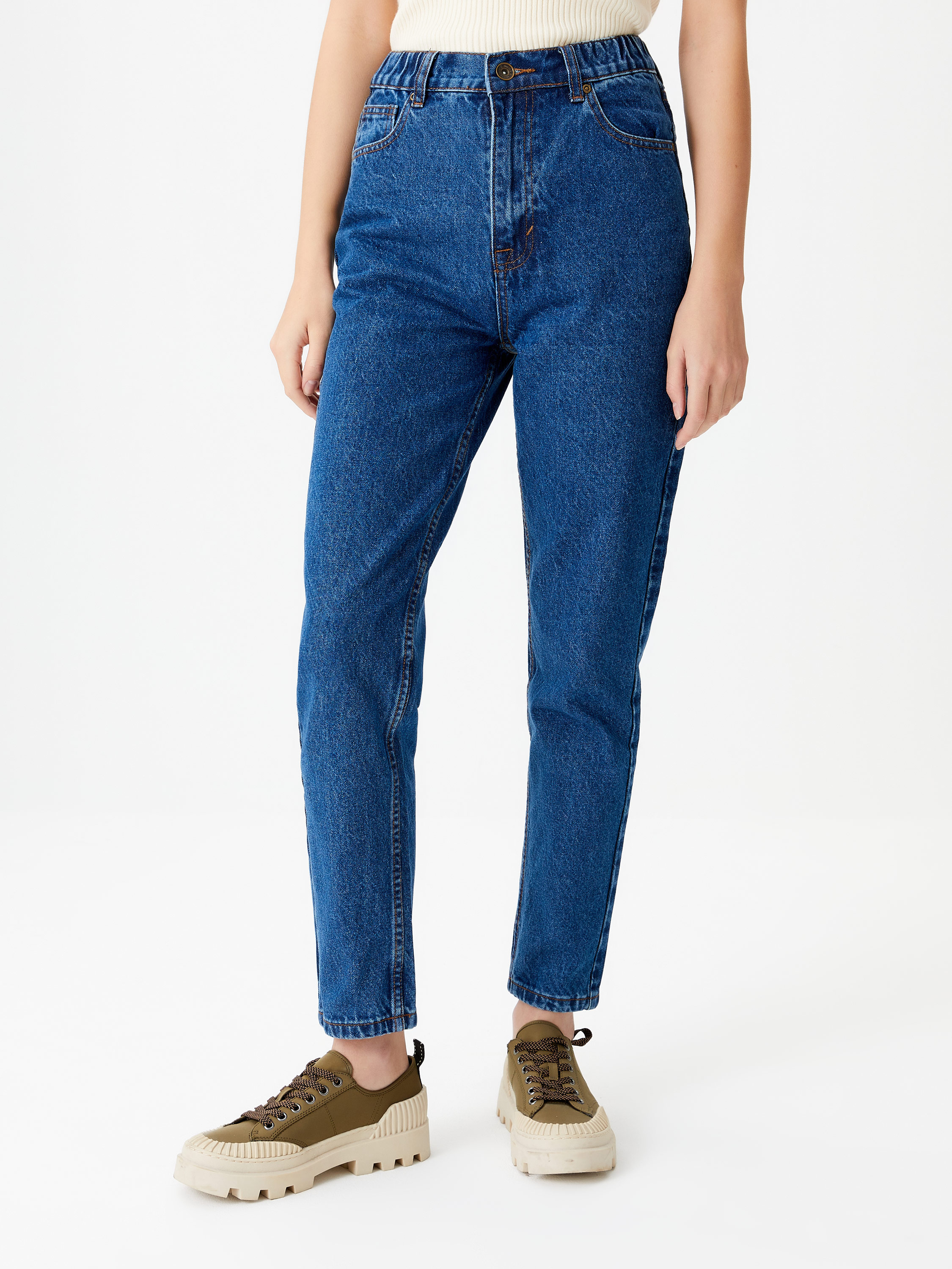 Mom fit basic jeans pull and bear on sale