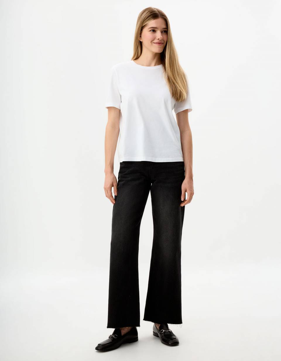 Джинсы Straight Fit с декоративной кокеткой