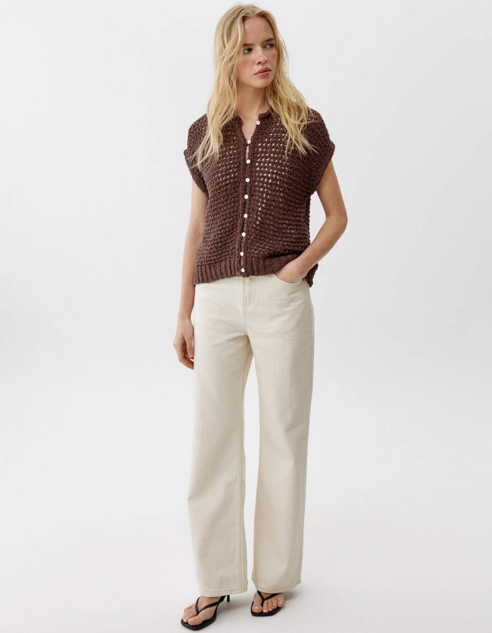 Джинсы прямые со средней посадкой из смесового модала