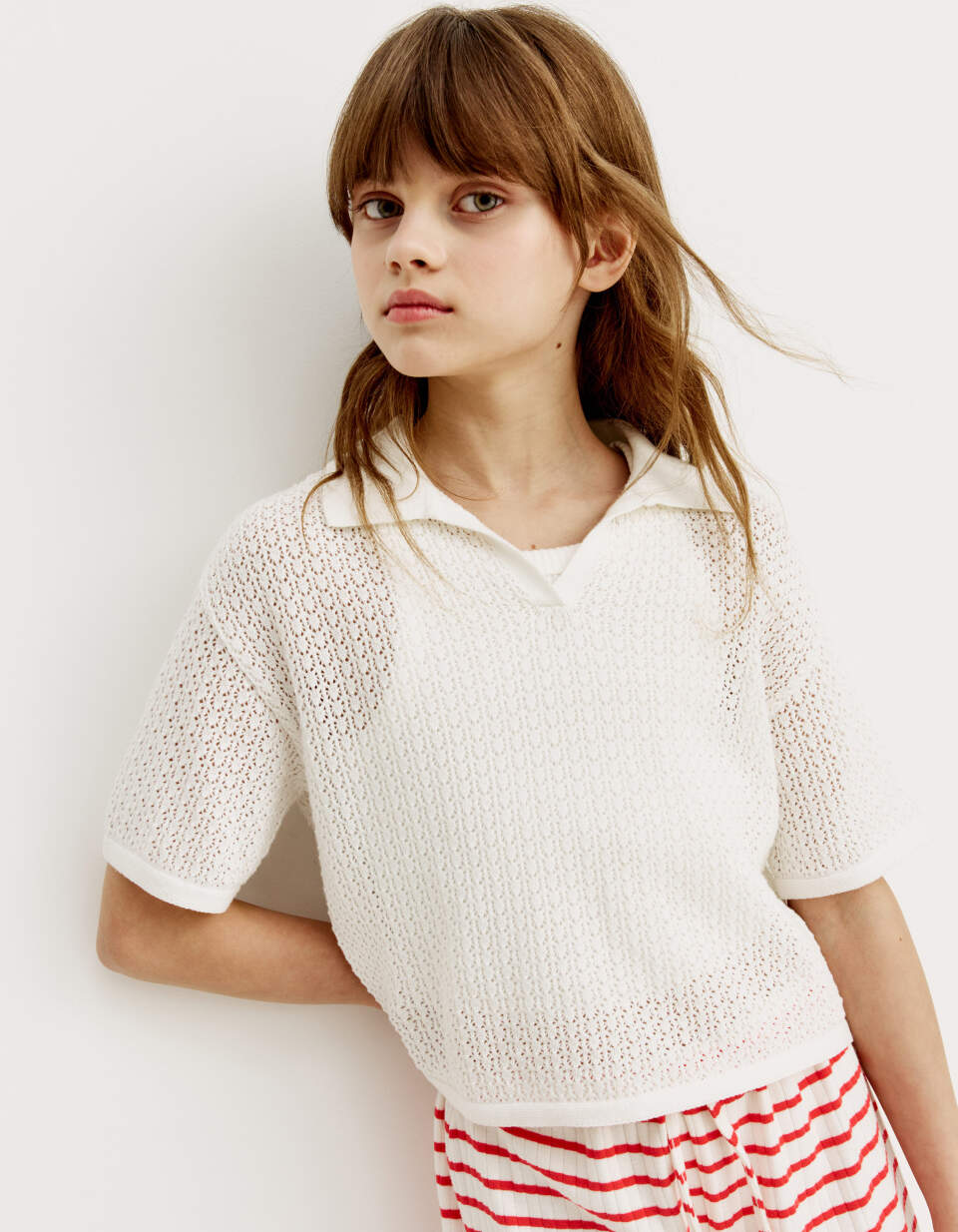 Вязаное поло для девочек