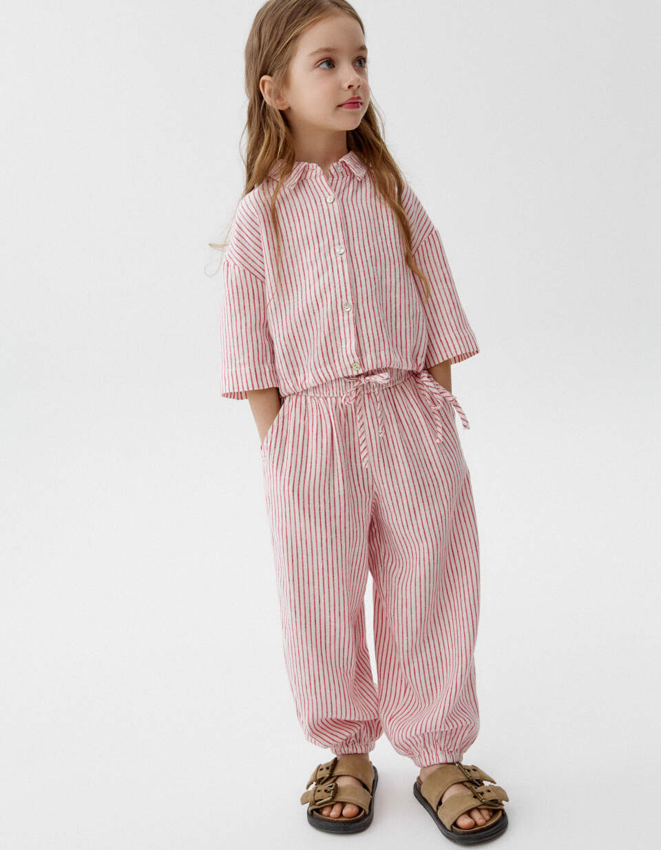 Брюки-аладдины из смесового льна