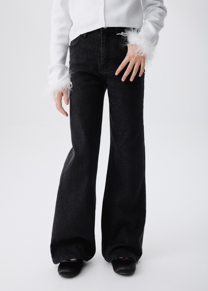 Джинсы Bootcut с люрексом для девочек