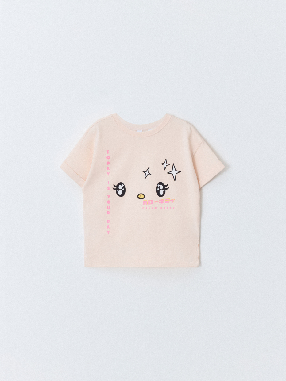 Футболка оверсайз с принтом Hello Kitty для девочек, фото - 1