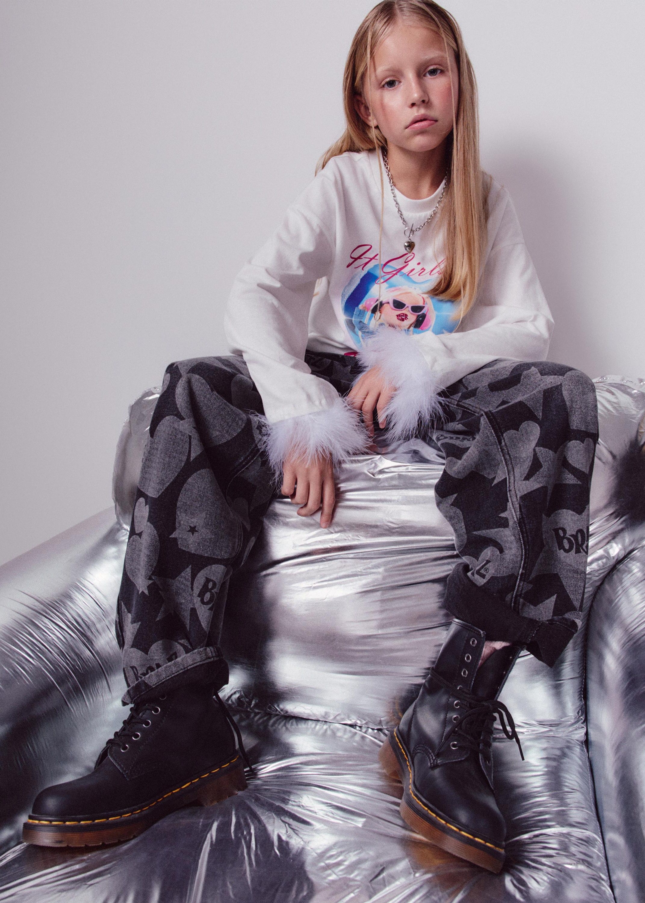 SELA Свободные джинсы багги для девочек из коллекции SELA × BRATZ