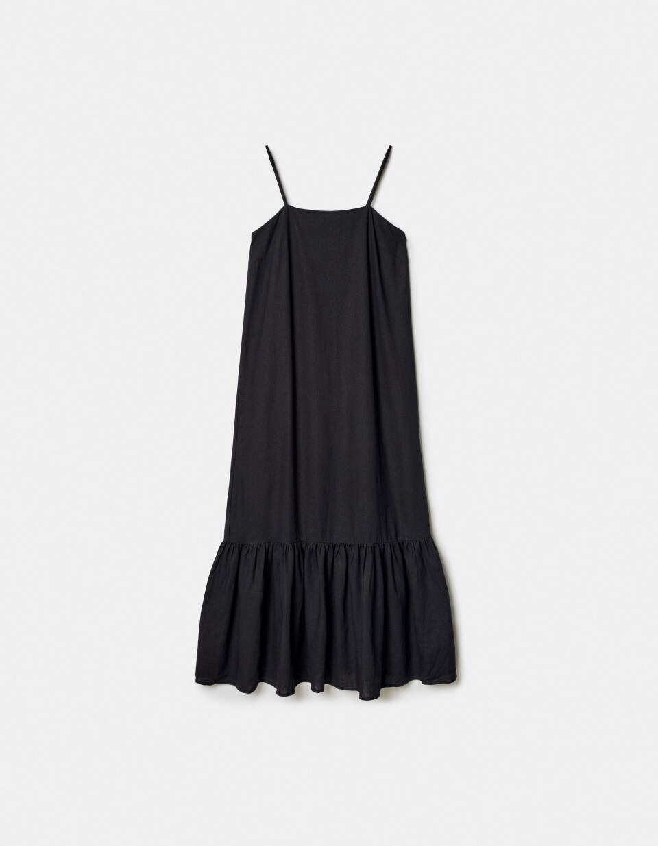 Платье макси на бретелях из смесового льна