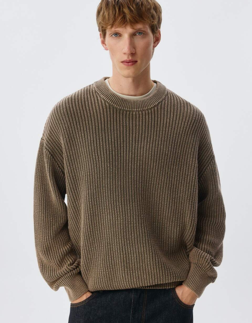 Вязаный джемпер с эффектом стирки