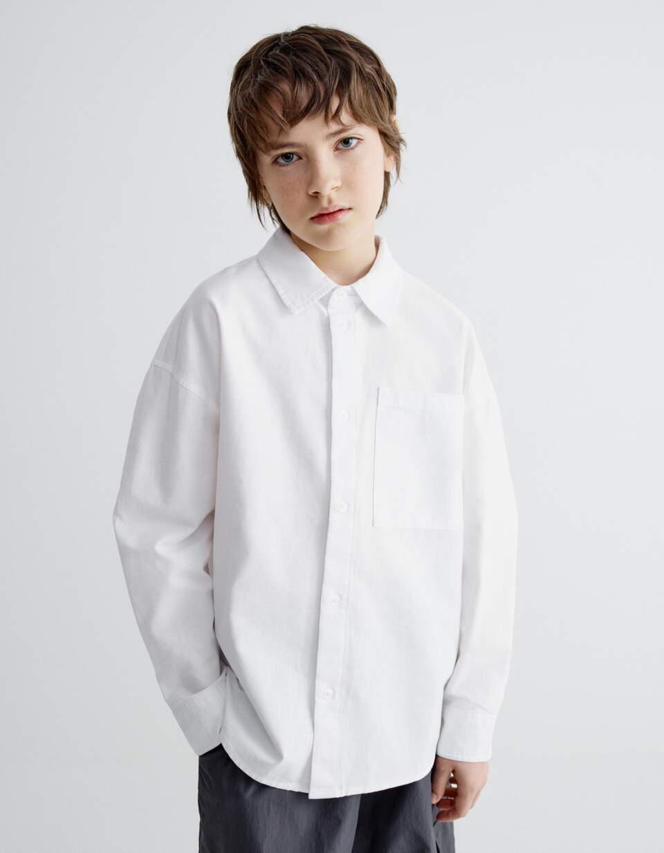 Хлопковая рубашка оверсайз для мальчиков
