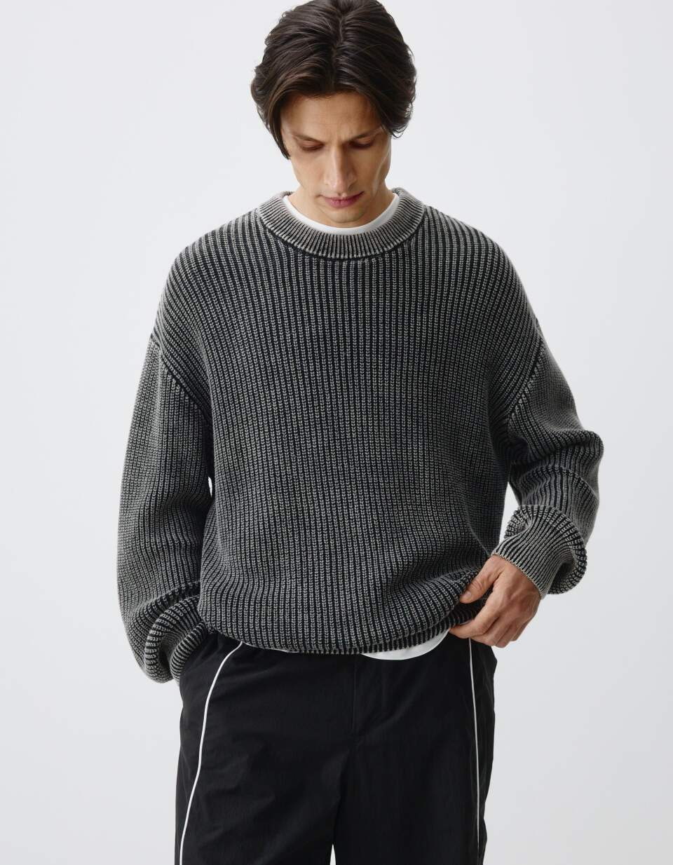 Вязаный джемпер с эффектом стирки