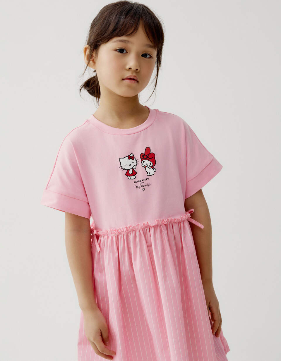 Комбинированное платье с принтом Hello Kitty и My Melody для девочек